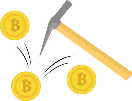 Vector illustration concept bitcoin and miningのイラスト素材