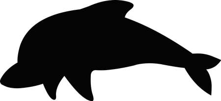 Vector illustration of the silhouette of a dolphinのイラスト素材