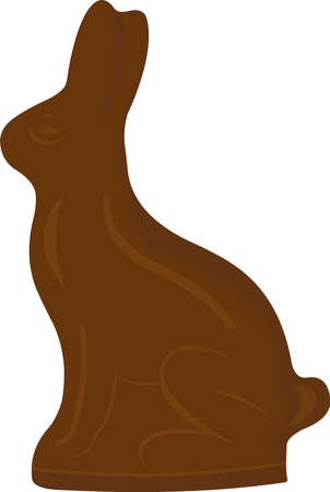 Vector illustration of emoticon of a chocolate rabbit, classic of the celebration of Easterのイラスト素材