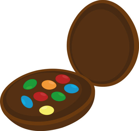 Vector illustration of an easter egg, cut in half with sprinklesのイラスト素材