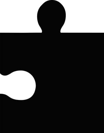 Vector illustration of emoticon of the silhouette of a piece of black puzzleのイラスト素材