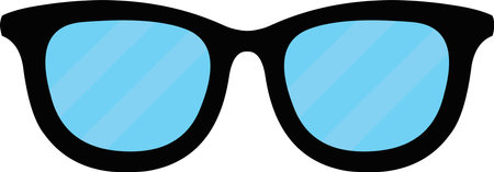 Vector illustration of an emoticon of black glasses with their lenses with transparencyのイラスト素材