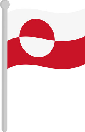 Vector illustration of the flag of greenland on a poleのイラスト素材