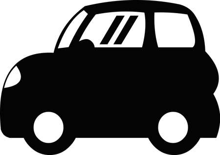 Vector illustration of a silhouette or icon of a carのイラスト素材