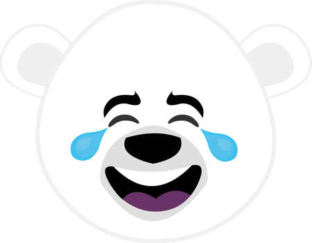 Vector emoticon illustration of the face of a cartoon panda bear with tears of joyのイラスト素材