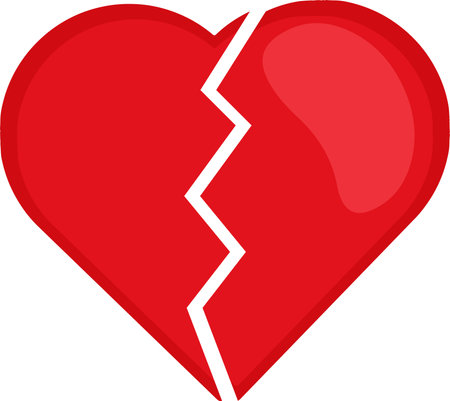 Vector emoticon illustration of a broken heartのイラスト素材