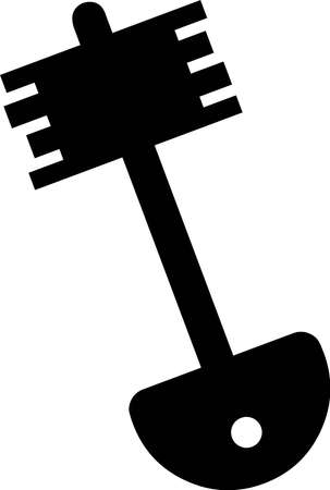 Vector illustration of the silhouette of a door keyのイラスト素材