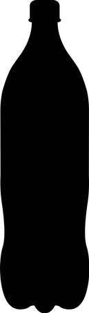 Vector illustration of black silhouette of a soda bottleのイラスト素材
