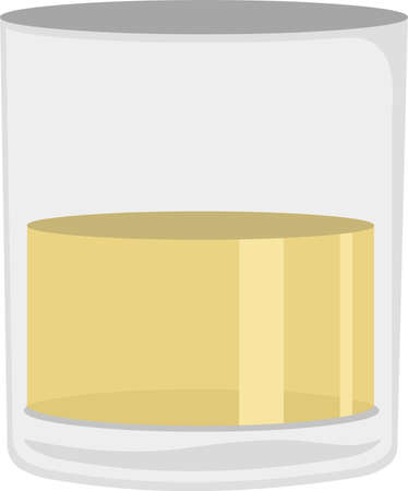 Vector emoticon illustration of a glass of whiskeyのイラスト素材