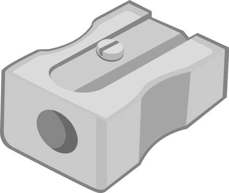 Vector emoticon illustration of a classic gray metal pencil sharpenerのイラスト素材