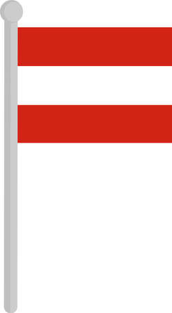 Vector illustration of the flag of Austria on poleのイラスト素材