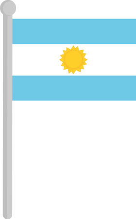 Vector illustration of the flag of Argentina on poleのイラスト素材