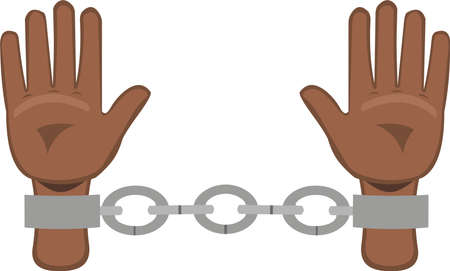 Vector illustration of chained brown handsのイラスト素材