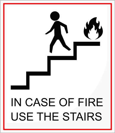 Vector illustration signage of in case of fire use the stairsのイラスト素材