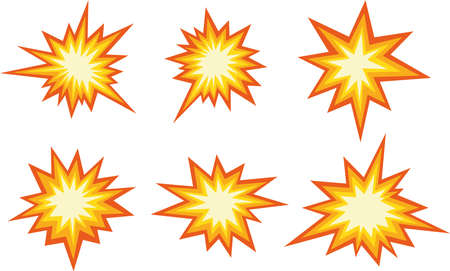 Explosive collision set illustration vectorsのイラスト素材