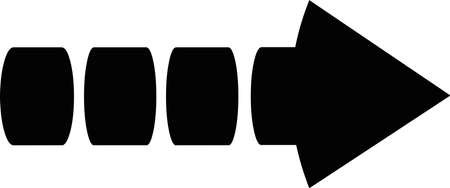 Vector illustration of the shape of a classic black arrow, pointing to the rightのイラスト素材