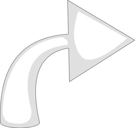 Vector illustration of curved arrow in white and grayのイラスト素材