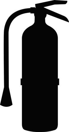Vector illustration of the black color silhouette of a fire extinguisherのイラスト素材