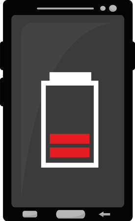 Vector illustration of a mobile phone with the low battery iconのイラスト素材
