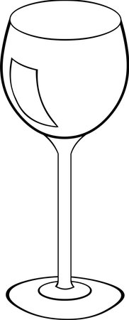Vector illustration of wine glass or crystal drawn in black and whiteのイラスト素材