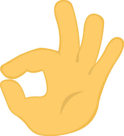 Vector illustration of a yellow colored hand making an ok or perfect gestureのイラスト素材