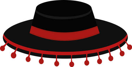 Vector illustration of a flamenco dance hat of spanish originのイラスト素材
