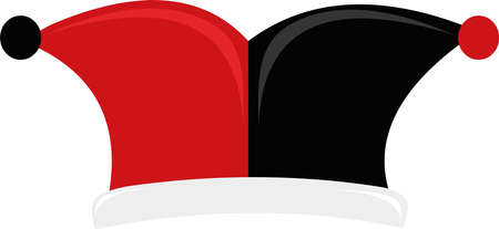 Vector illustration of black and red color harlequin hatのイラスト素材