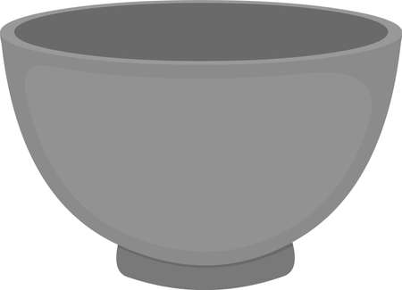 Vector illustration of a gray kitchen bowlのイラスト素材