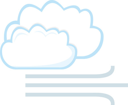 Vector illustration of cartoon windy cloudsのイラスト素材