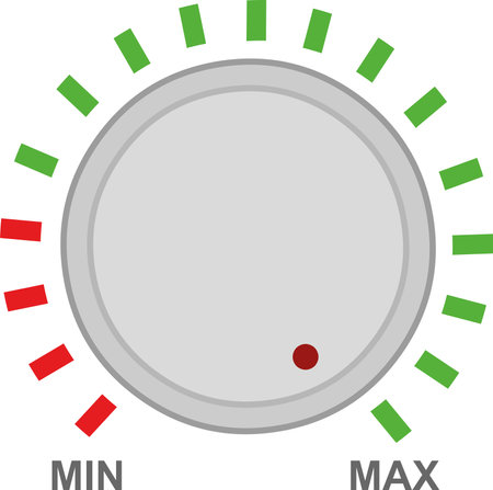 vector illustration of knob button of maximum and minimum volumeのイラスト素材