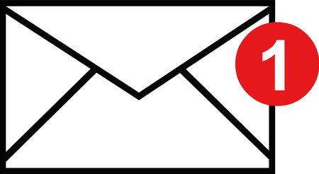 vector illustration of text message icon of an envelope with a notificationのイラスト素材