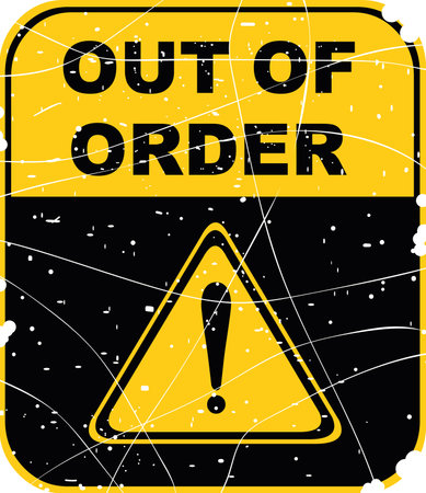 vector illustration worn texture poster out of order signageのイラスト素材