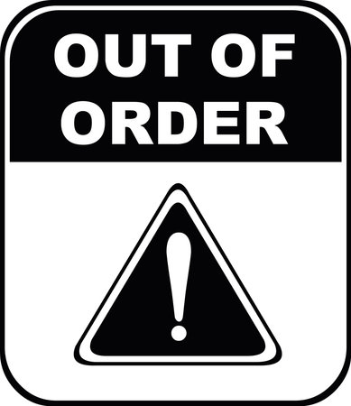 vector illustration black and white poster out of order signage concept iconのイラスト素材