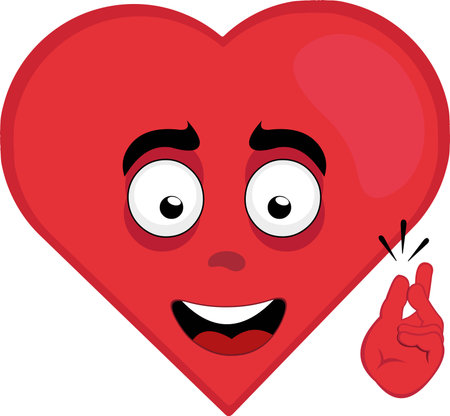 vector illustration emoticon character heart cartoon snapping your fingers handのイラスト素材