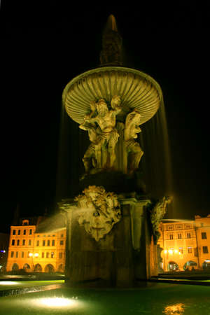 samson fountain in the czech budejoviceの写真素材