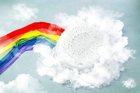 Newborn Digital rainbow baby background/backdropの写真素材