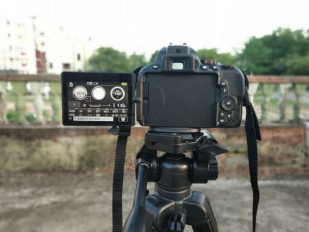 West Bengal : April 29, 2020. The Nikon D5600 is a 24.2 megapixel upper-entry level, APS-C sensor DSLR.のeditorial素材