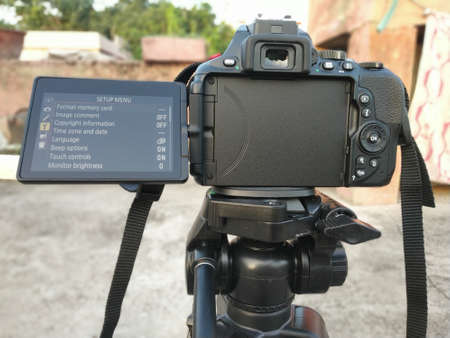 West Bengal : April 29, 2020. The Nikon D5600 is a 24.2 megapixel upper-entry level, APS-C sensor DSLR.のeditorial素材