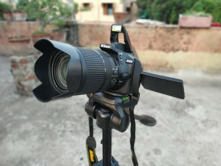 West Bengal : April 29, 2020. The Nikon D5600 is a 24.2 megapixel upper-entry level, APS-C sensor DSLR.のeditorial素材