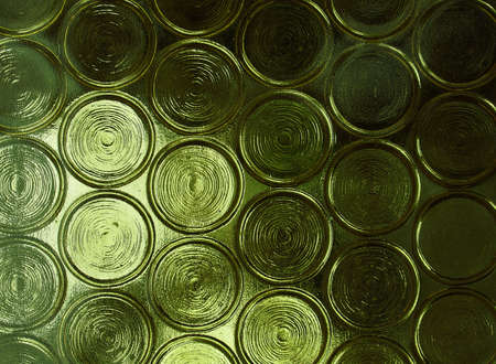 Fancy glass pattern, green window with rings         の写真素材