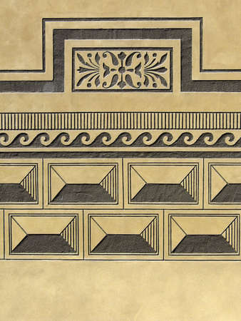 Renaissance plaster, wall texture with an abstract sgraffito                        の写真素材