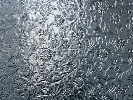 Vintage glass with floral pattern in grey                               の写真素材