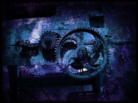 Grunge gears 5, abstract grainy vintage background                              の写真素材