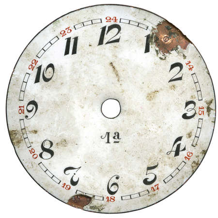 Vintage pocket watch - dial only - isolated with clipping pathの写真素材