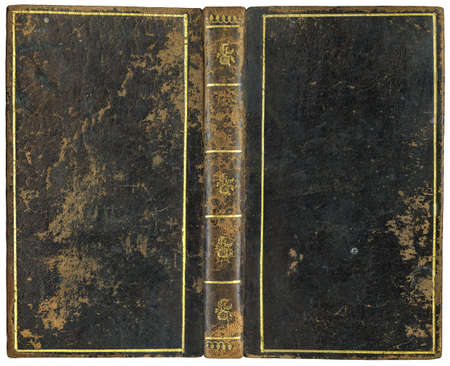 Old open book - leather cover - circa 1792 - perfect in detail! - XL sizeの写真素材