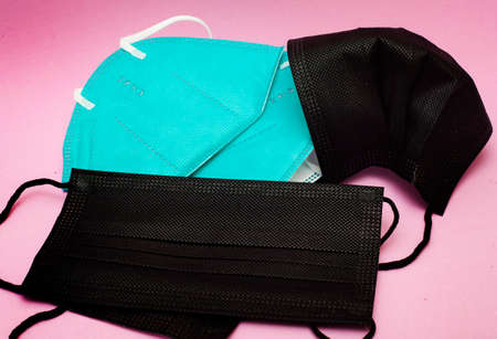 Colorful picture of different surgical face masks