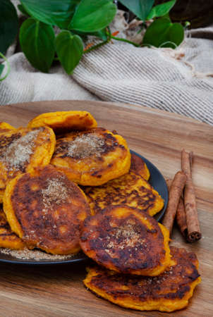 South African sweet cinnamon and sugar pancakes or â€œpannekoekâ€
