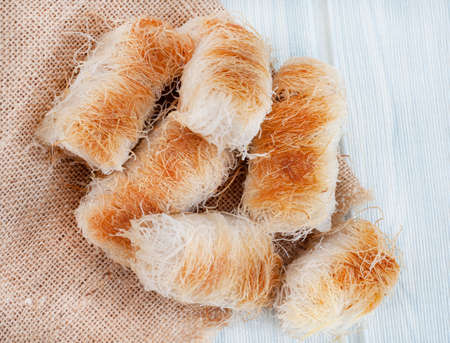 Kataifi a Greek dessert loved by other Balkan and Middel eastern regions. Special thin strands of...