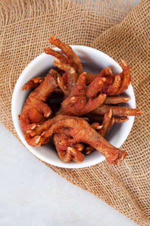 South African township delicacy, fried chicken feet or walkie talkiesの写真素材