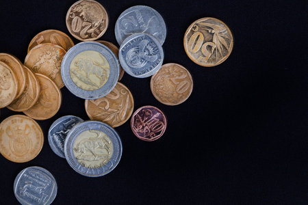 Rand and cents, South African currency. Every cent count as costs of living risesの写真素材